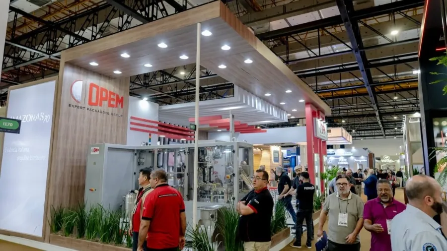Stand corporativo montado em feira de embalagens